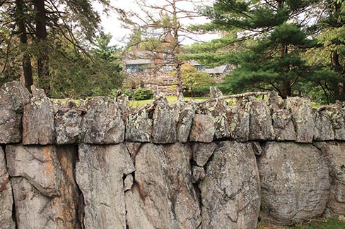 Close-up of the north wall shows the intricacy and attention to detail that the 1,800 to 3,000 eastern European craftsmen took during the park’s fourteen year construction. “There is a famous story, but I don’t know how true it is,” explained Michael Jamieson, Owner of Jamieson Stoneworks LLC. “The workers were getting paid by the day to do stone work, and one of the wealthy blue-bloods residents got bit by a rattlesnake. So they offered the masons that were doing the stone work a dollar a head to catch the snakes without killing them.”