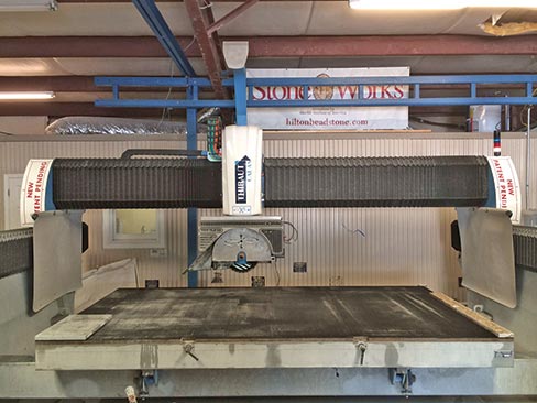 “The Thibaut tc600 CNC Saw is equipped with a vacuum lifter to move pieces and a jigsaw to cut 90 degree corners, or prevent over cuts. This has replaced the need for two manual saws,” says Josh Hartzog, StoneWorks Fabrication Manager.