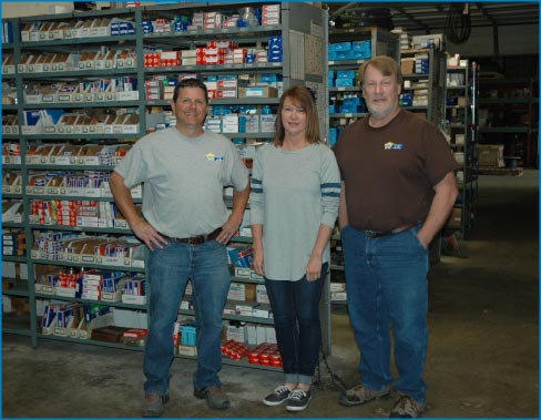 The Wilson parts  department helps keep customers supplied and up and running. Pictured left to right: Matt Moon, Tracy Maxwelland Darrell Burt.