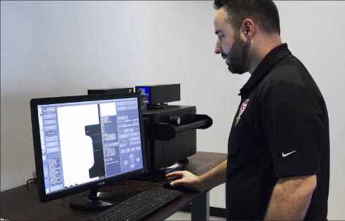 Terminator CNC Technical Director Eric Pate reviews scan data from the Zares II 3D Optical CNC Measuring System. The Zares II offers an easier way to keep CNC tools calibrated and optimized, reducing human error and drastically reducing the time required  to calibrate a set of tools. 