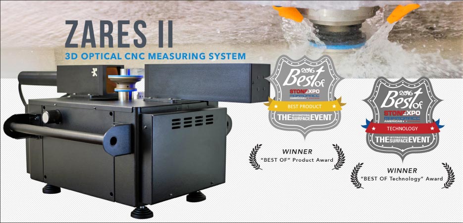 The Stone industry quickly realized the potential of the Zares II.  It received top awards in both the “Best of  Product” and “Best of Technology” awards at TISE 2016.  