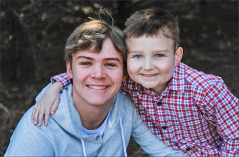 Colton Hirt and his big brother, Hayden. Hayden is leading a fundraising team on behalf of LLS for their Students of the Year Campaign in Colton’s honor.