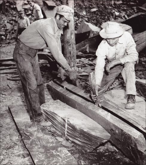 “Slate tiles are still split by hand. There has never been a machine (in Europe or USA) invented to replace hand-splitting. lt’s a bit of an art, labor intensive, and the demand is unlikely to go away any time soon,” said Jones.