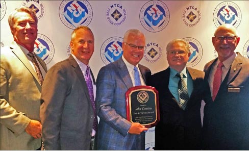 Jim Olson, NTCA’s Assistant Executive Director, Bart Bettiga, NTCA’s Executive Director, John Cousins, Joe Tarver Award Recipient, Joe Tarver, NTCA Executive Director Emeritus, and Martin Howard, NTCA’s President