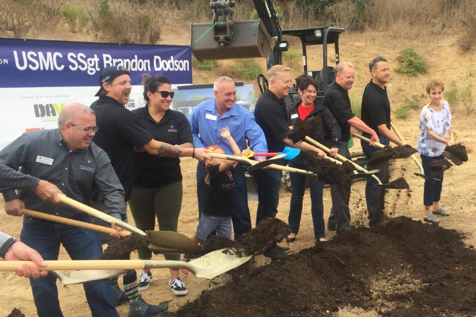 Groundbreaking for the Dodson home, in Vista California.