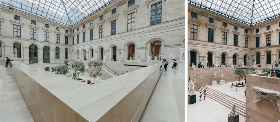 Louvre Museum, Paris, France. From amateurs to connoisseurs, art lovers around the world recognize the Louvre as an art Mecca. A work of art itself, it was constructed with French limestone Chassagne. It became the museum we know today in 1793.