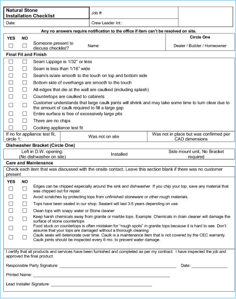 Figure 1 - Quality Inspection Checklist