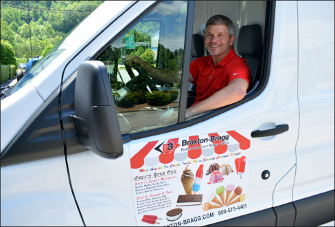 Braxton-Bragg CEO Rick Stimac rolls out with a load of tools and ice cream.