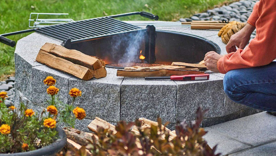 Assembled Polycor Granite Fire Pit