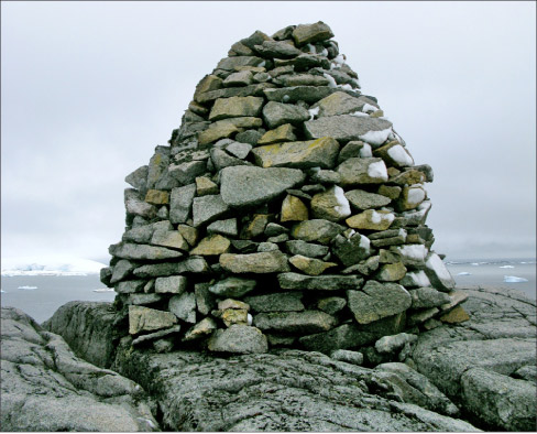 Charcot’s cairn, Port Charcot, Booth Island, Antarctica.