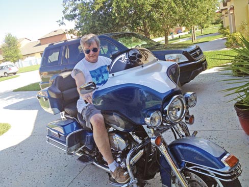 Dr. Frederick M. Hueston on his motorcycle