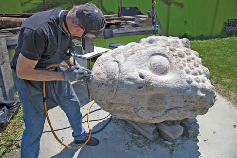 Wheelwright shows his carving prowess on this yet to be named work in granite, which weighs in at a hefty five tons.