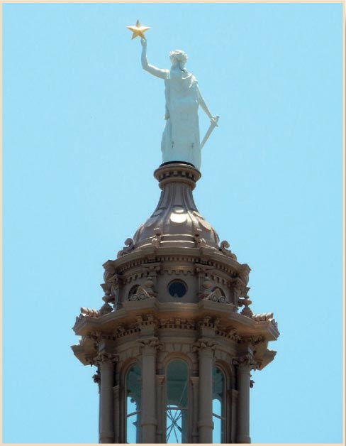 The Goddess of Liberty statue that graces the capital’s dome.