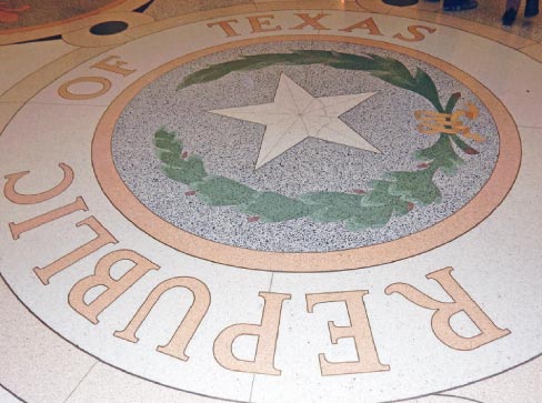  The terrazzo flooring in entrance to the capital extension. Bob Cash noted that it is not the stone that demands the bulk of time and attention — rather it is everything that is attached to the stone that requires finesse and care, in order to stay functional and to maintain the standards of integrity and beauty as laid out by the designers.