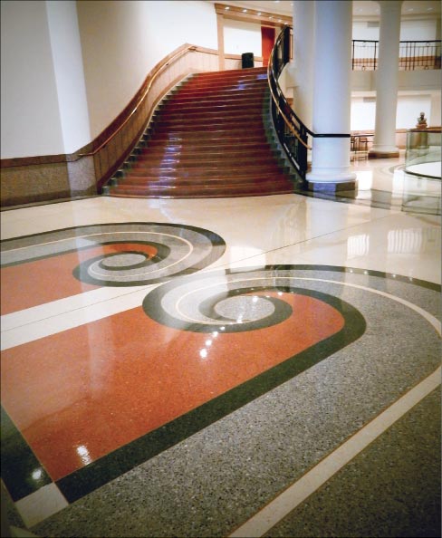  The original terrazzo flooring, created in honor of the Capital’s centennial.