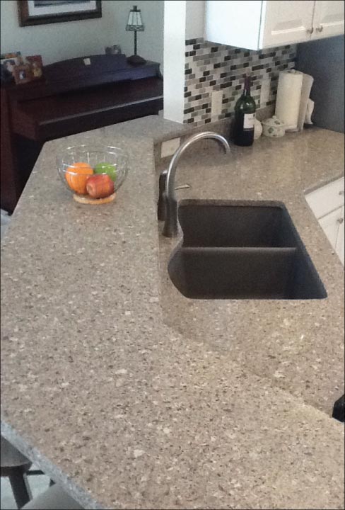 Duncan Stone does get a few requests for quartz installs, like this 2-level Silestone countertop. They believe in supplying what fits the customer’s needs and style.  “Our installers, salespeople and fabricators – everybody – takes their time with them. Our goal is to provide the best customer service possible,” says Duncan.