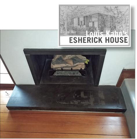 On the soapstone fireplace and hearth restorations: “We did light resurfacing on the hearth, and filled in some voids where the epoxy used back then had cracked and fallen out.”