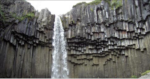 Svartifoss Waterfall,  and a spectacular reveal of hexagonal basalt columns