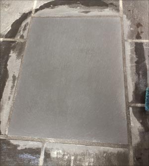 Always do a test to confirm the procedure and results.  This process involved acrylic removal from slate, and took several tests to confirm the correct procedure.