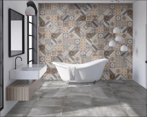 Ege Seramik’s Antwerp 24 x 24 inch glazed porcelain tile is available in earth tones and 12x12 inch format.