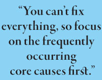 “You can’t fix everything, so focus on the frequently occurring  core causes first.”