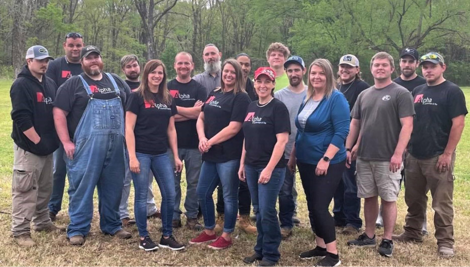 Alpha Countertops fabricators, installers, sales and management at a recent company picnic.  They are a close-knit team who share a vision of steady growth for the future of the company.