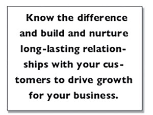 Know the difference and build and nurture long-lasting relationships with your customers to drive growth for your business.