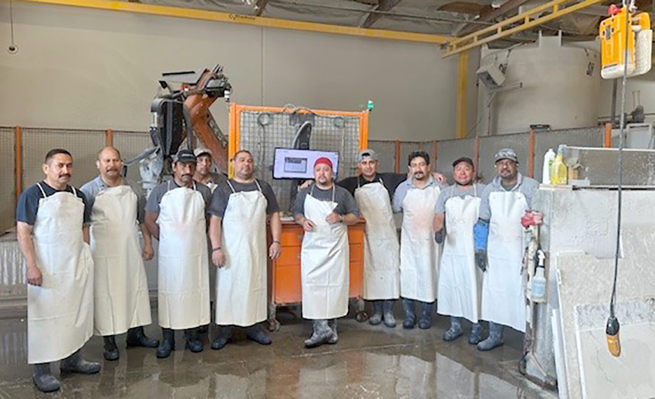 The Anaheim shop fabrication team in front of their BACA SawJet.