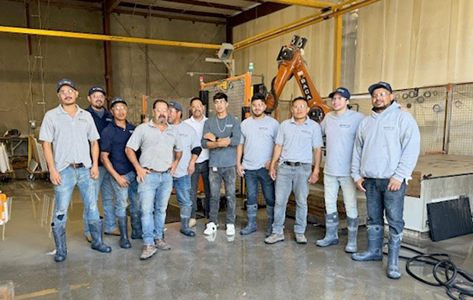 The Sacramento Block Tops fabrication crew. Both locations use BACA machines, and also Park Industries equipment.