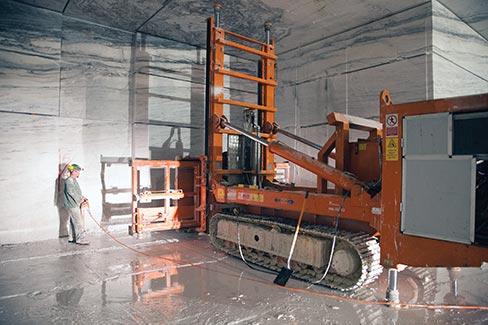 One of seven diamond chainsaws in the company’s arsenal of cutting equipment