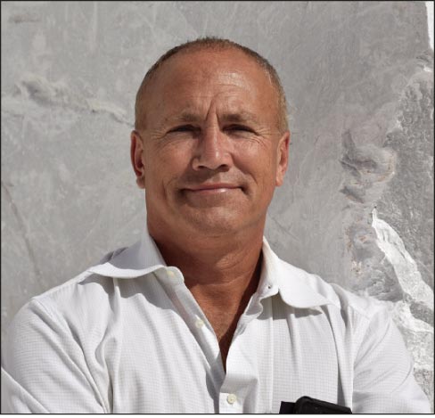 Daniel Wood, 2017 President of the Building Stone Institute tours a marble quarry in Carrara, Italy.