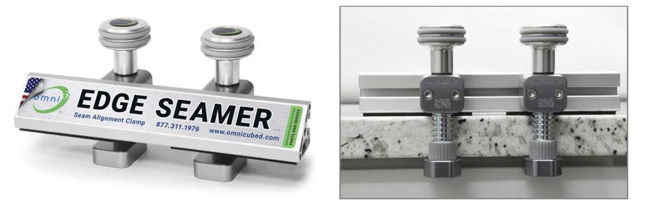 The new Edge Seamer from Omni Cubed allows fabricators to make fine leveling adjustments on each side of a seam.