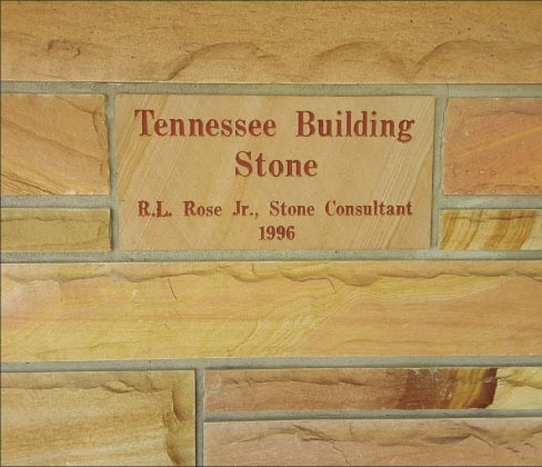 This engraving outside the Tennessee Building Stone headquarters serves as a proclamation: the legacy of the Rose family and Tennessee Building Stone will continue into the future.