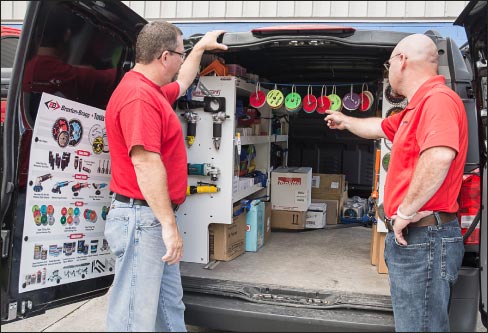 The Viper Van is stocked with name-brand fabrication supplies.