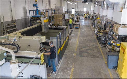 Training and testing area at Alpha® headquarters includes a full complement of machines you might find in a stone shop, and is an important part of their development program.