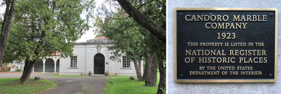 Designed by noted American architect James Barber, the historic Candoro Marble Company building is filled with precious domestic and imported marble.