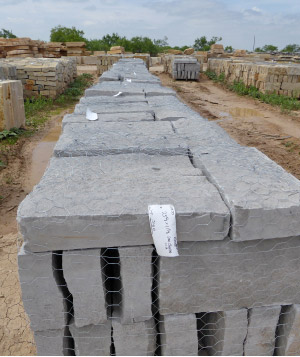 splitface limestone blocks, trimmed and dimensioned