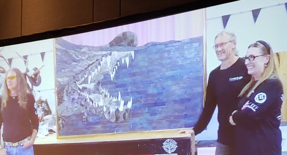 An NTCA Special Recognition Award was presented to Lee and Jane Callewaert of Dragonfly Tile and Stone In Milwaukee, Wisconsin, and Joshua Nordstrom of Tierra Tile in Homer, Alaska for a virtual artisanship project assembled live and broadcast during Coverings.