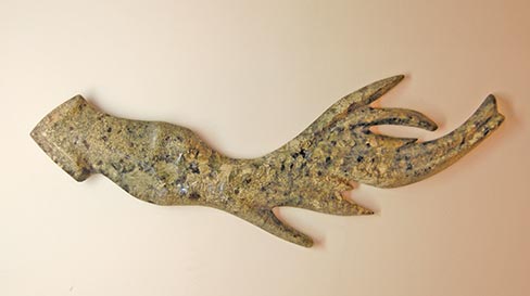 A Delirium Granite scrap was re-purposed to make this free-form silhouette sculpture of a Squid