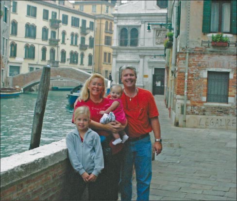 Bob and his family explore Venice, Italy during one of his many trips abroad.