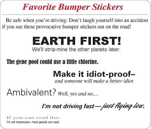 bumper stickers