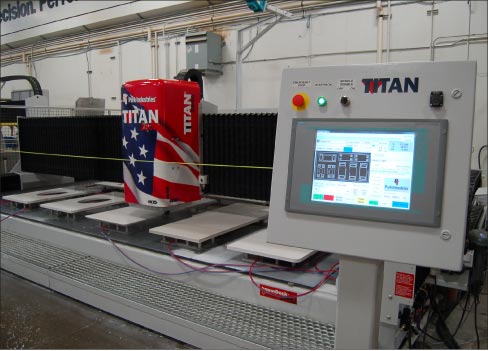 The Park TITAN® Fab Center combines efficient sawing and accurate edging capabilities in one machine. It is capable of cutting, shaping and polishing 120 square feet with one machine, during one shift, with two operators.