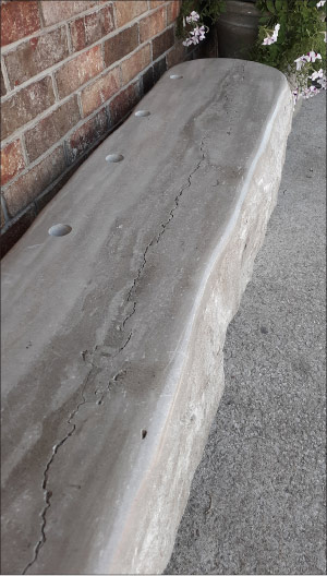 This public bench outside a Walnut Grove gas station is a solid block of Napoleon cut stone from the Phenix quarry, and a reminder of the impact the quarry had on the community.