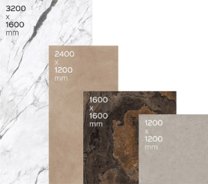 Lioli TechnoSLAB extra-large format porcelain tiles are among the largest manufactured at 3200x1600mm.