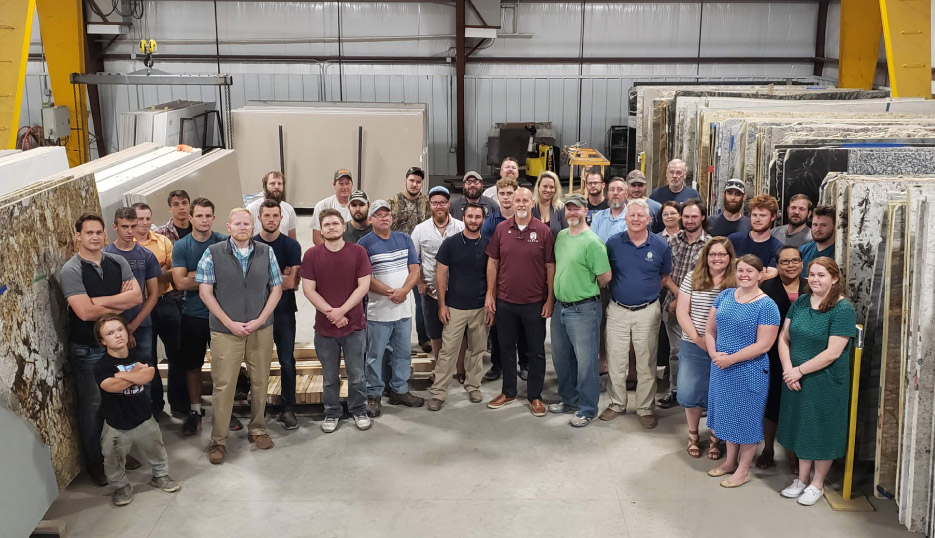 Sarto Countertops currently has about 40 employees, throughout all departments