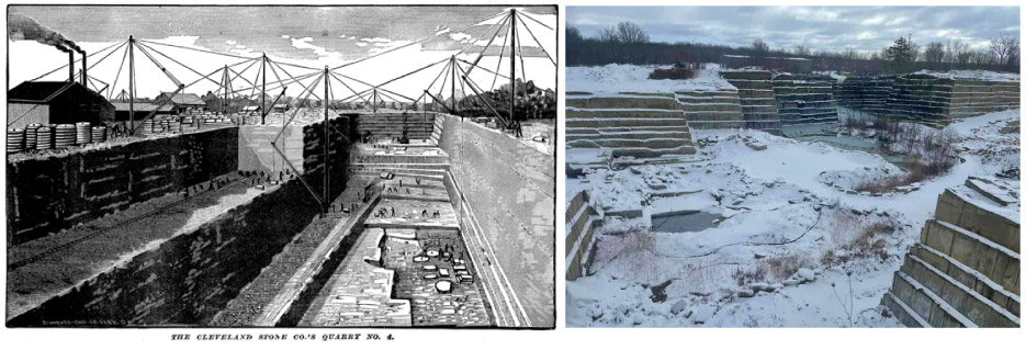 Quarry Number 4 in its heyday, and now. 