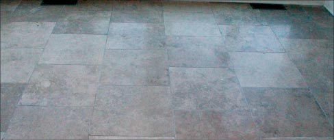 The same travertine floor now honed to 400g.