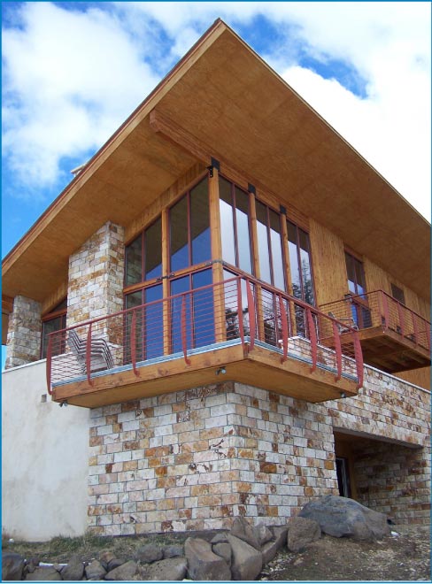 This private residence exterior features Angel Fire Travertine Splitface from the New Mexico Travertine quarry.