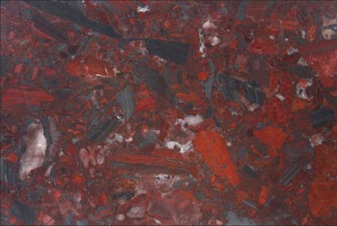 Iron Red granite, closeup Photo courtesy of Brasigran