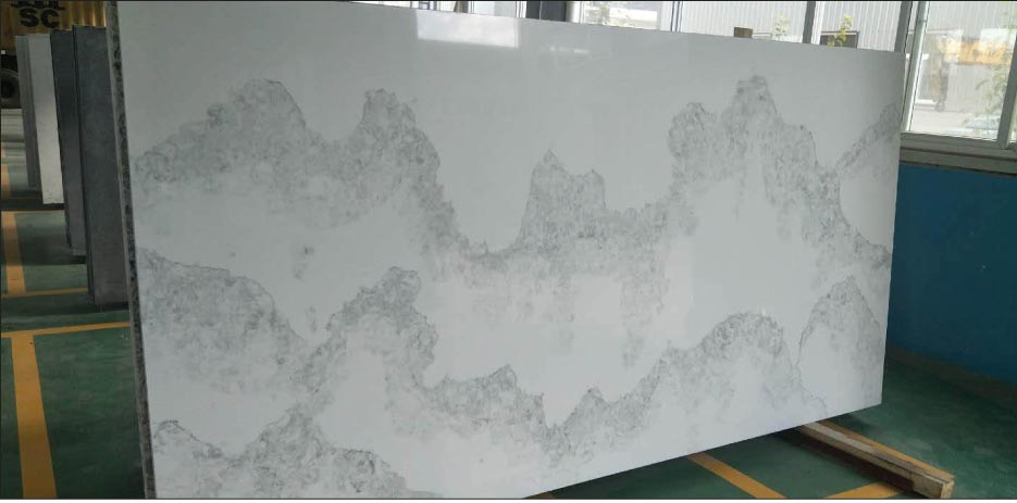 Deep North from West Quartz features a fluid, tranquil pattern. The company can create custom colors in small batches.